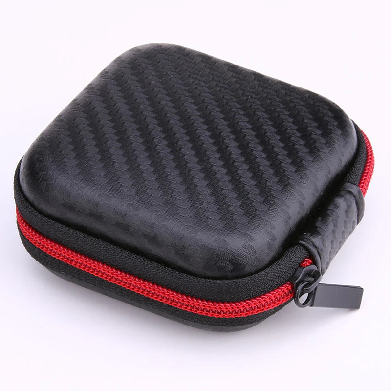 Mini Zipper Hard Headphone Case Portable Earphone Pouch Storage Box PU EVA Earbuds Storage Bag for MP3 MP4 Headphones