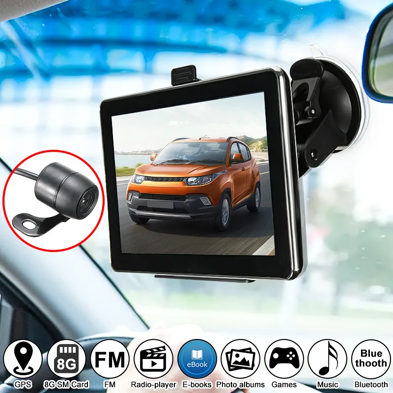 

KROAK 7 Inch Car Truck GPS Navigation Navigator System Wireless Camera Rear View Bluetooth
