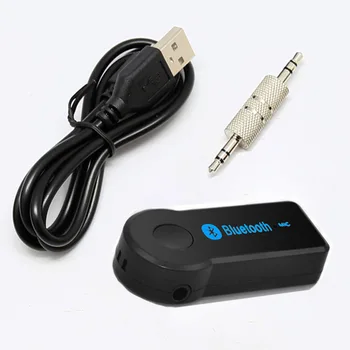 

200pcs Handfree Car Bluetooth Music Receiver Universal 3.5mm Streaming A2DP Wireless Auto AUX Audio Adapter With Mic