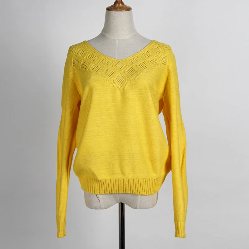 ZADORIN однотонный вязаный свитер с длинным рукавом и v-образным вырезом для женщин, вязаный укороченный свитер, пуловер, женские свитера, винтажный джемпер