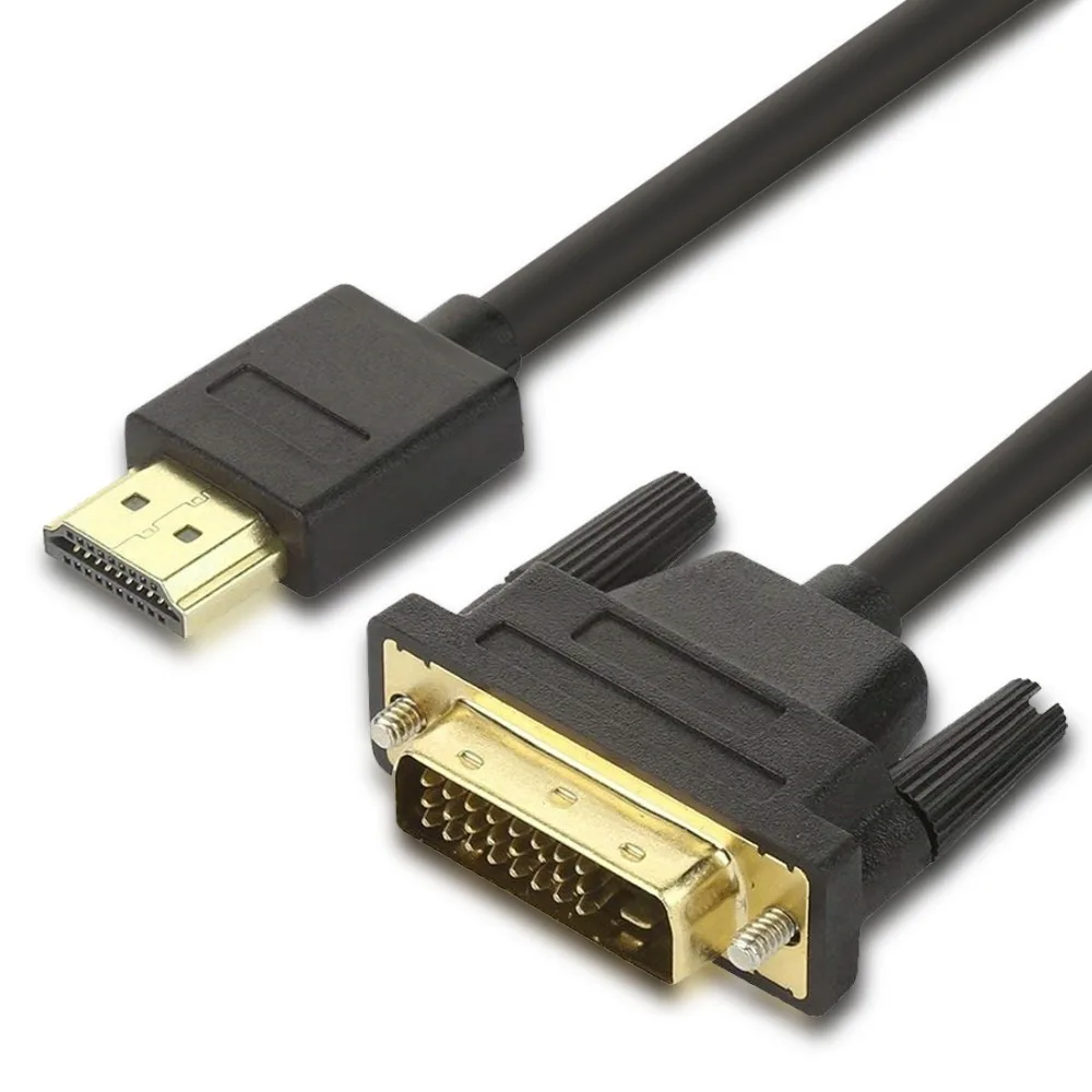 HDMI to DVI Male to 24+1 DVI D Male Adapter Video Cable Gold Plated