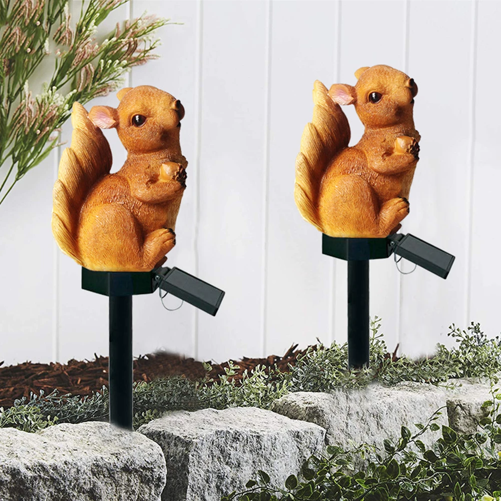 

Solar panels power Lawn Light Squirrel owl Shape Outdoor Waterproof Resin Animal Shape Landscape Light garden decoration