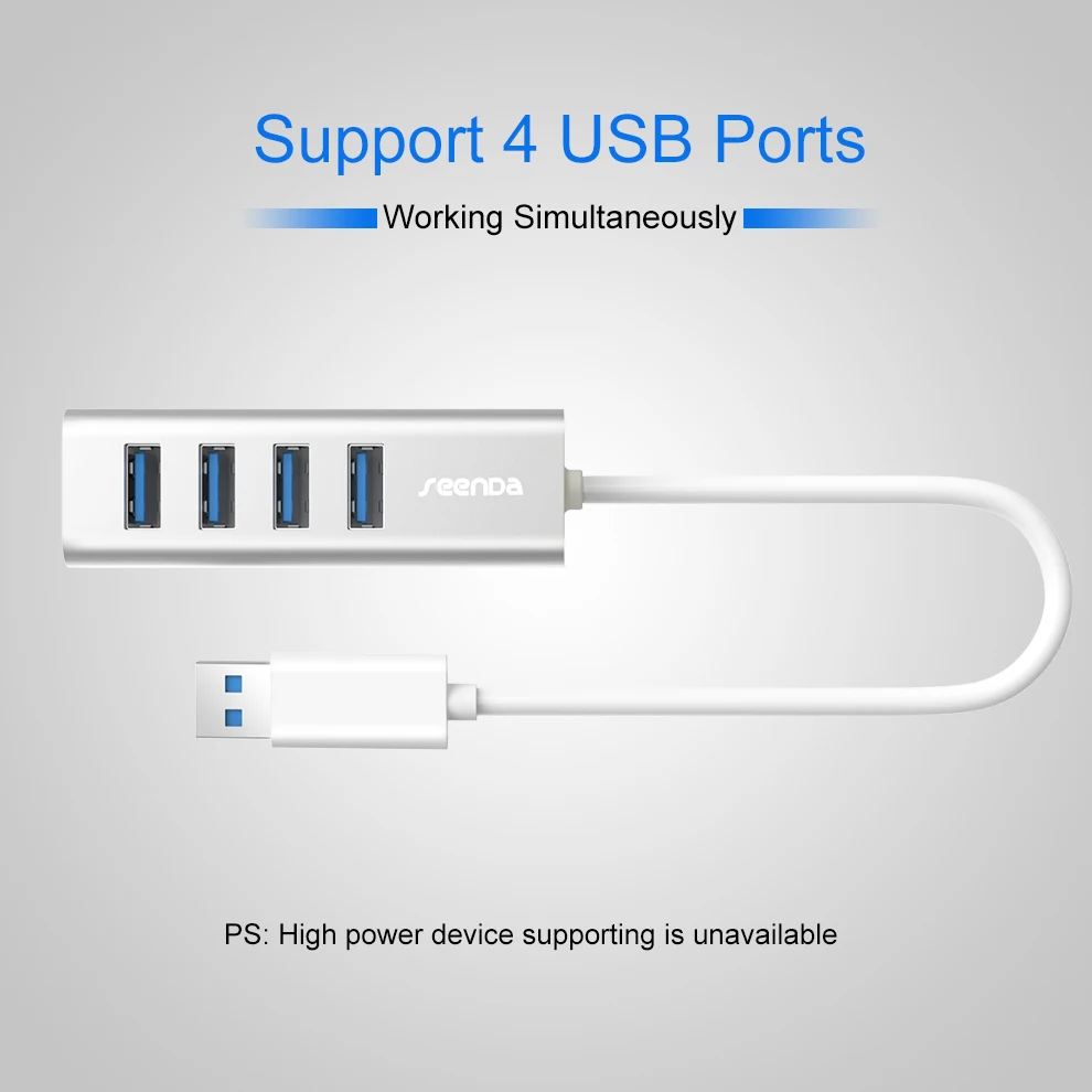 SeenDa usb-хаб 2,0 Алюминиевый сплав 4 порта высокая скорость зарядки синхронизации передачи данных Разветвитель переключатель для компьютера ноутбука OTG концентратор 2,0