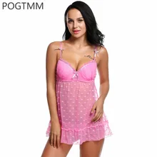 Lace Lingerie Sexy Hot Erotic Sex Costume Transparent Women Padded Babydoll Night Dress Nightwear Porn Underwear Baby Doll Porno