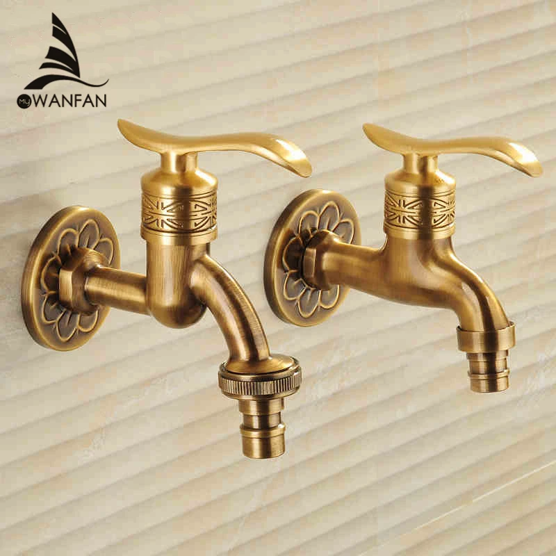 Bibcock Faucet Art Deco Antique Bronze Brass Bathroom Mop Faucet