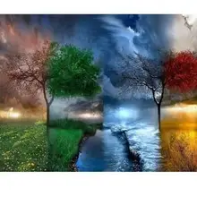 5803 четыре сезона дерево пейзаж-краски по номерам наборы для взрослых DIY