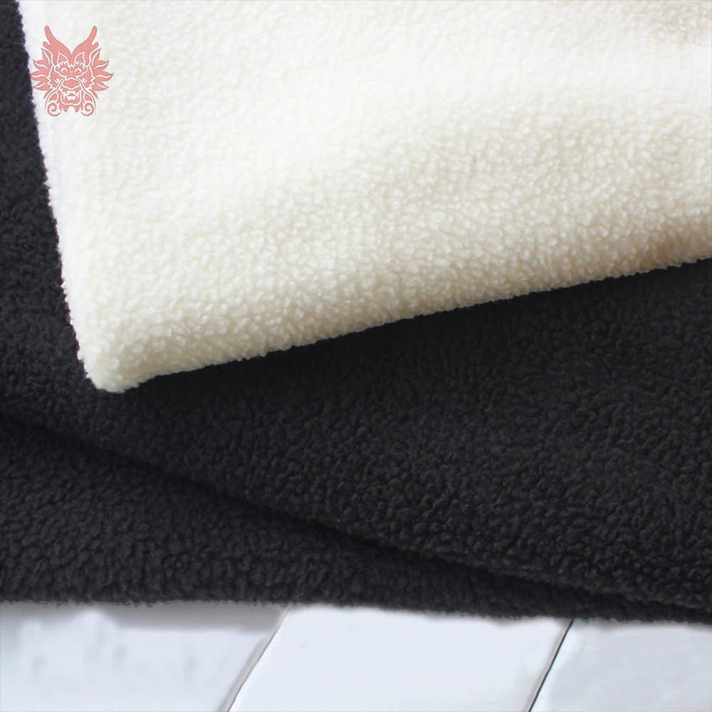 

Cream white black soft fleece Lambswool fabric for winter coat vest fur collar lamb tissu tecidos steffons DIY accessorie SP4583