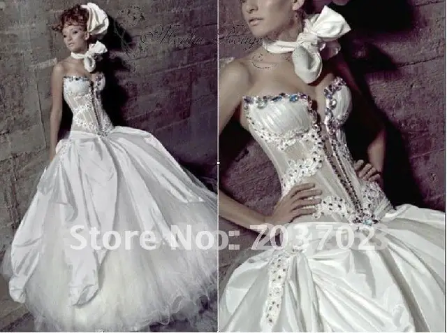 Corsets Drops Waist Wedding Dresses