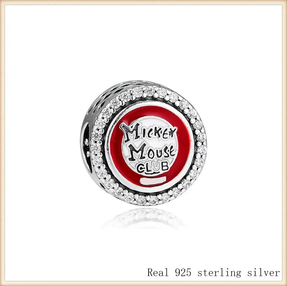 

Fit Pandora charms Bracelets 100% 925 Sterling Silver Mouse Club Charm Beads for Jewelry Making YL939