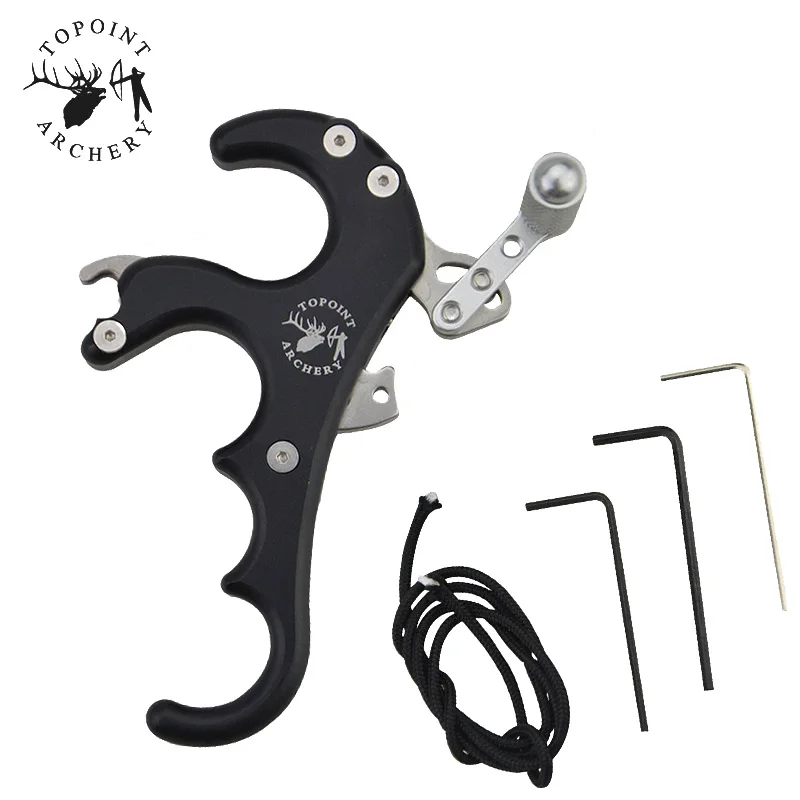 TP425 Archery Bow Release 4 Finger LH/RH Grip Bow Aluminum Release Aid