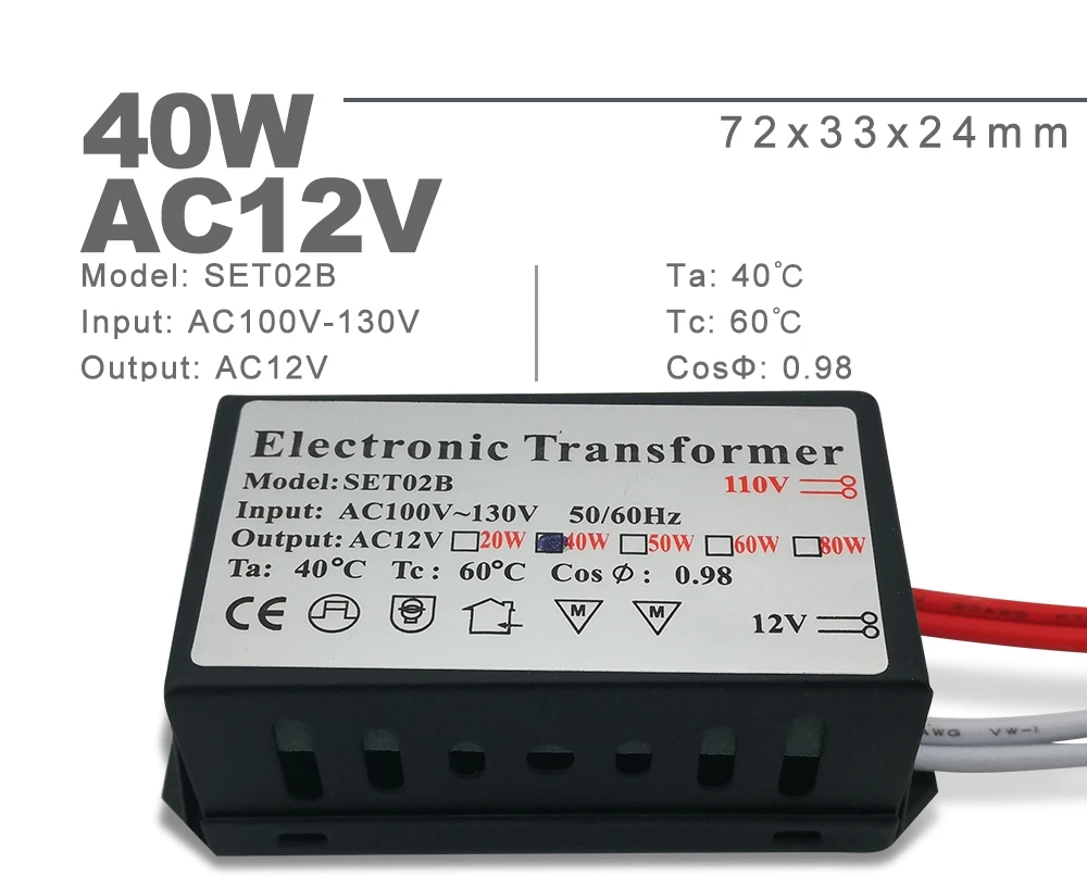 110 в электронный трансформатор 60 Вт 120 Вт 160 Вт AC110V-130V в переменный ток 12 в источник питания для G4 галогенная хрустальная лампа бусины кварцевая люстра