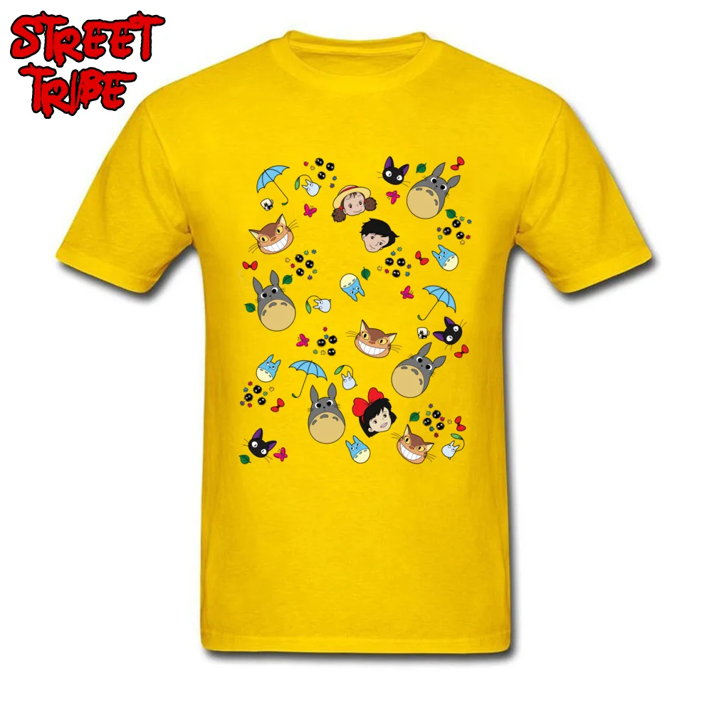 catbus studio ghibli totoro Brand New Men T-Shirt O-Neck Short Sleeve 100% Cotton Tops Shirt Design Tops Tees Drop Shipping catbus studio ghibli totoro yellow