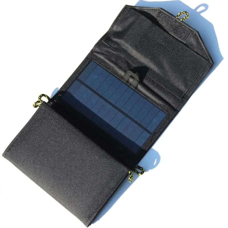 

Fetile charger Store Portable folding 7W Solar Panel 5V USB Output Portable Foldable Power Bank Solar Charger for Smartphone