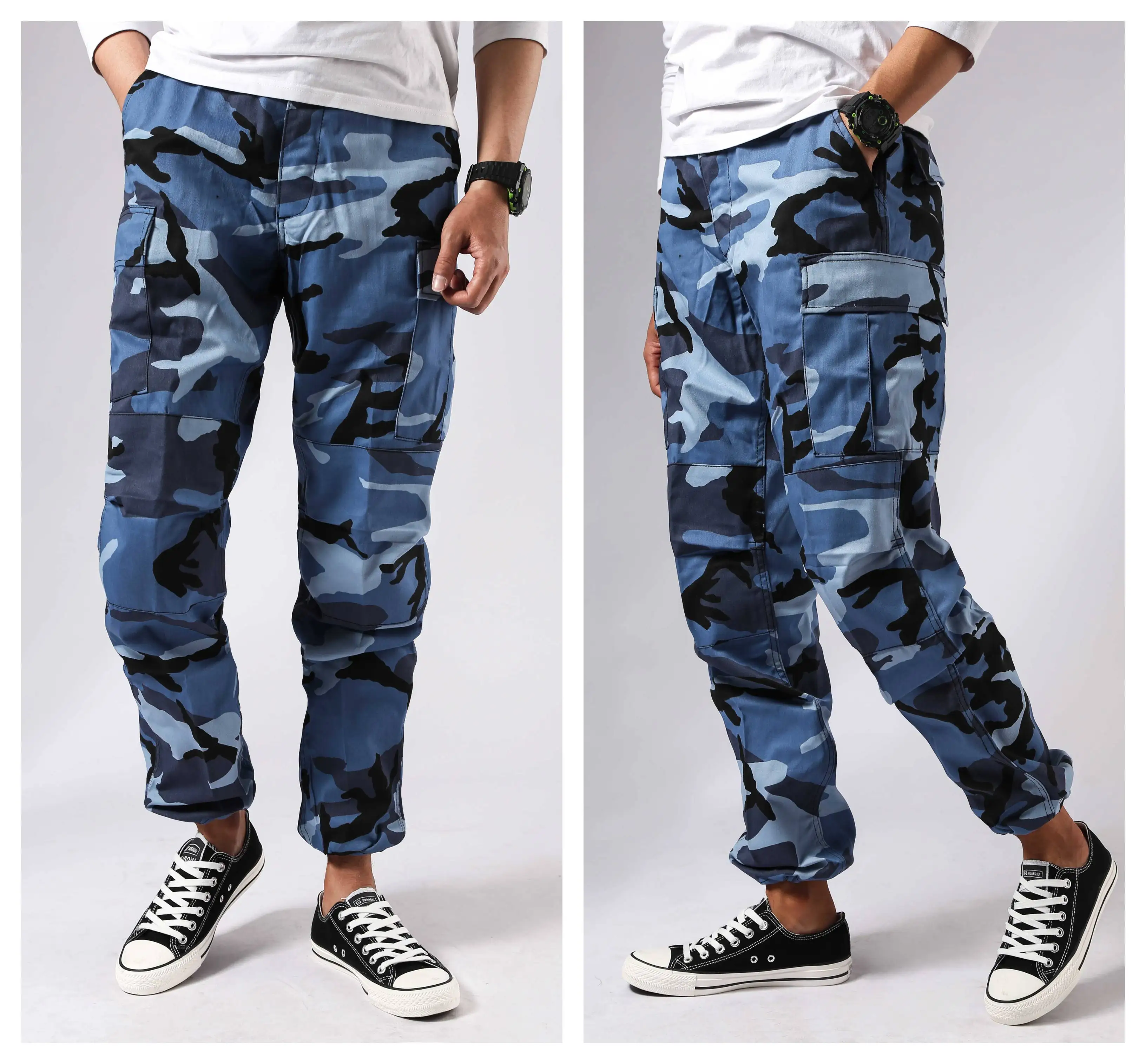 cuffed combat trousers