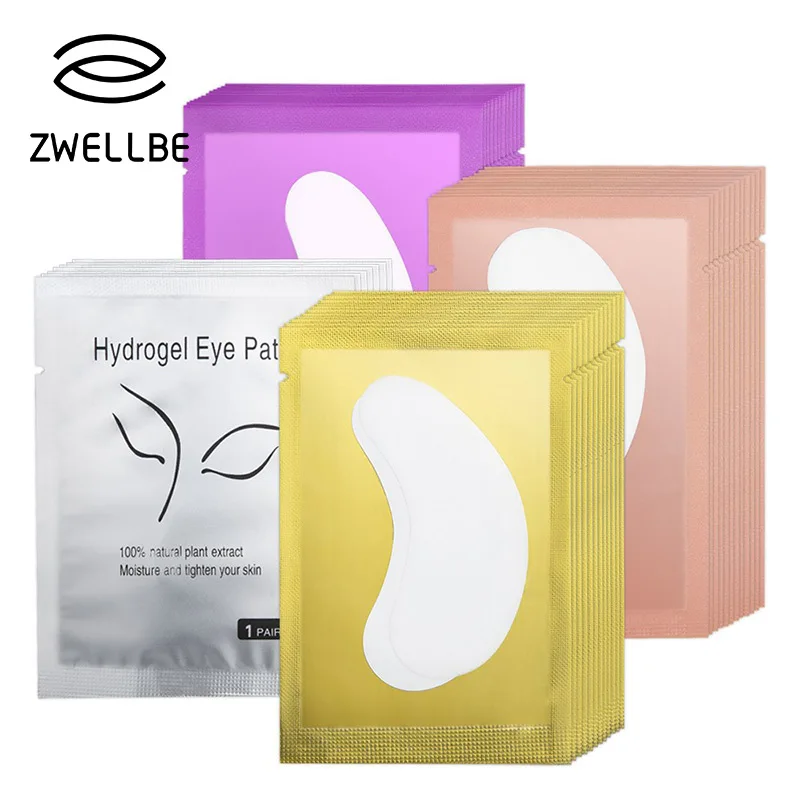 

zwellbe 10/20/50 Pairs Eye Patches For Eyelash Extension Paper Patches 4 Color Grafted Under Eye Pads Tips Stickers Makeup Tools