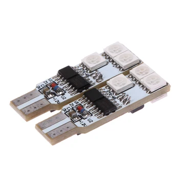 

2pcs Colorful Car Lights 5050 6smd Reading Lights Lamp Bulb Remote Control Atmosphere Flash Color Car LED Lights ME3L