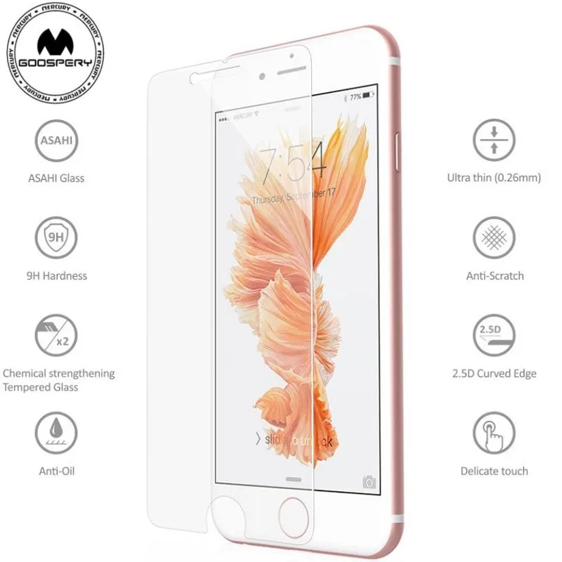 Оптовая продажа mercury goospery стекло премиум класса для IPHONE 5 5S SE 6 6S 7 8 высокое