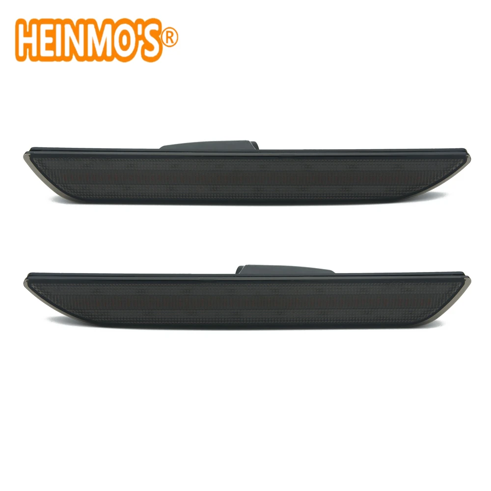 (YM R) For Mustang Car Rear Side Marker Lamps SMD LED Lights For Ford Mustang 2015-2018 Red 12V Black Lens (3)