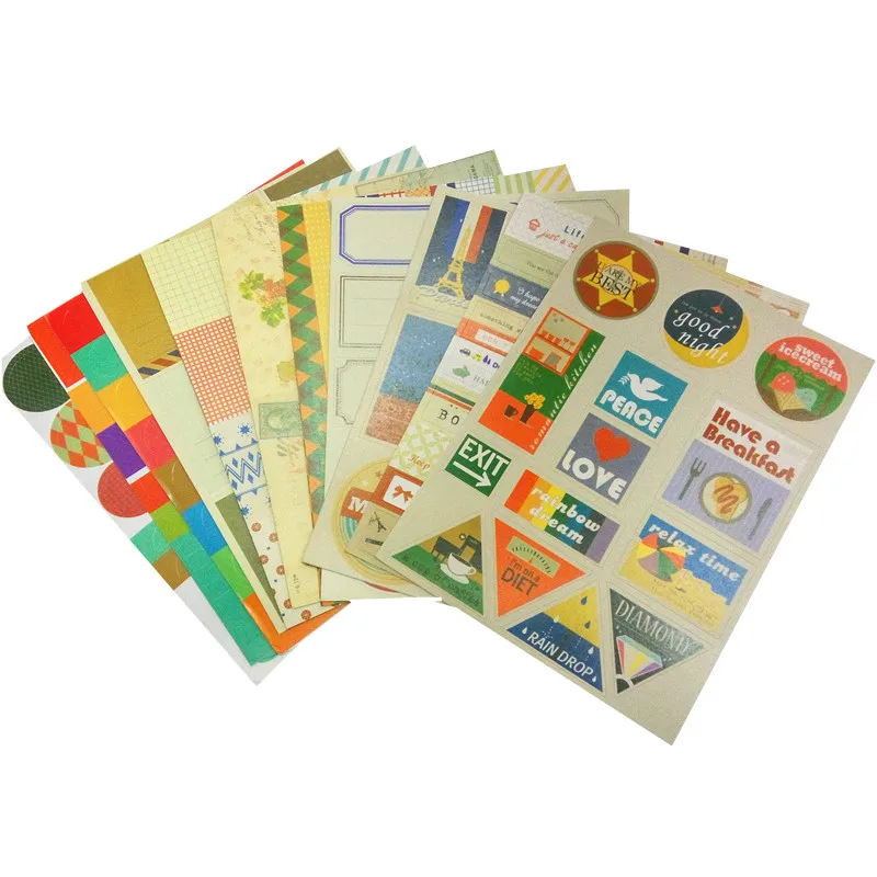 

(12 sheets/lot) Travel Stiker Vintage Scrapbooking Decorative Stickers