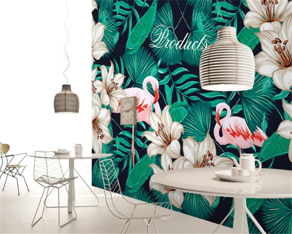 Télécharger gratuitement Images Beibehang Papier Peint Pour Murs 3 D Scandinave Tropical Rouge le plus cool salutations