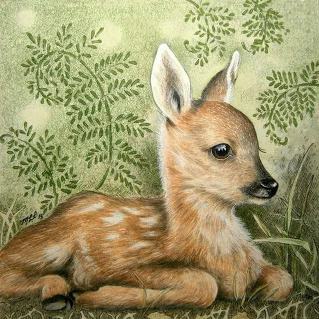 

Diamond painting Cross Stitch sika deer baby icon Full Diamond Embroidery animal pattern 5d Diamond round Rhinestone Needlework
