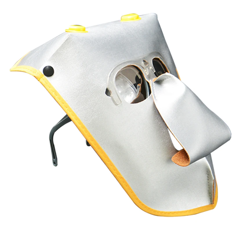 Сварочная маска Детская безопасность термостойкость Балаклава Аргон дуговой сварной работы защита от брызг кожаная маска с сварочные очки