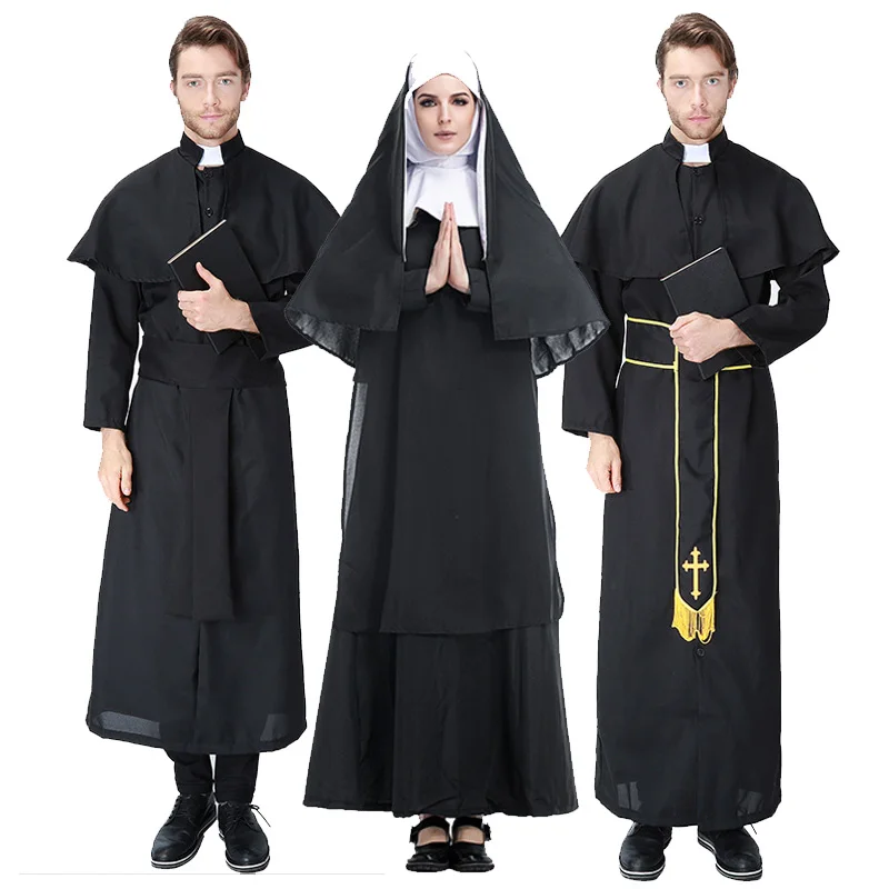 ADULT PRIEST OR NUN COSTUME RELIGIOUS CLERGY NOVELTY FANCY DRESS LADIES MENS