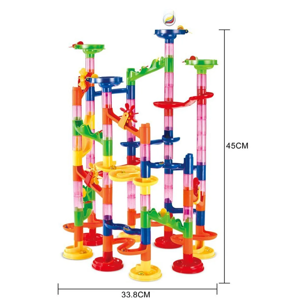 

Marble Race Run Maze Duplo Building Block Ball DIY Toy Track Set Plastic Funnel Slide Assemble Bricks Compatible Legoingly