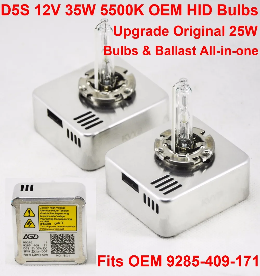 1 пара 12 в 35 Вт D5S OEM HID ксеноновая фара Запасная лампа балласт все одном белая 5500K 9285