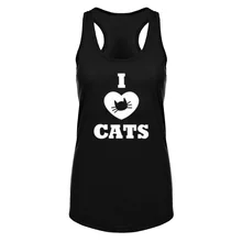 Женский I Love Cats прекрасный тренировочный резервуар для белья Топы