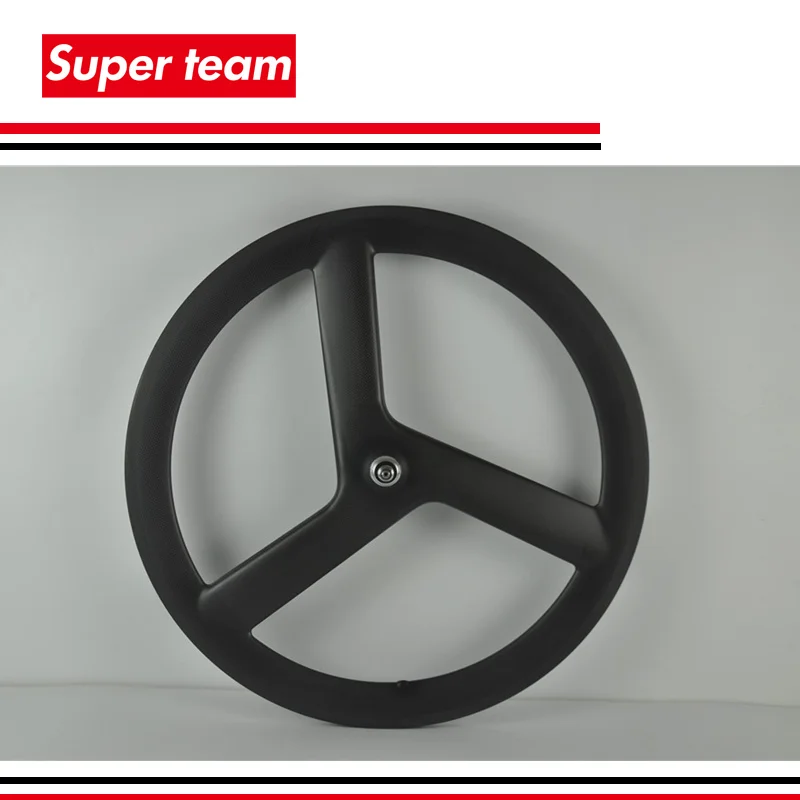 

New Product 3spokes carbon wheels track bike front tri spokes wheels