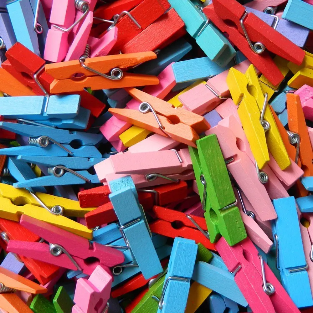 100 pcs Small Size 25mm Mini Wooden Clips for Photo Clips Clothespin Craft Decoration craft supplies