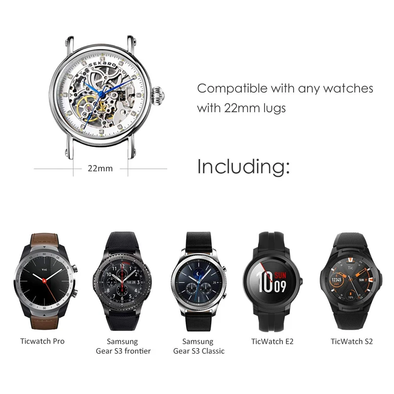 22 мм ремешок для samsung galaxy watch 46 мм S3 Frontier/классические часы huawei gt ремешок из натуральной кожи Смарт часы браслет