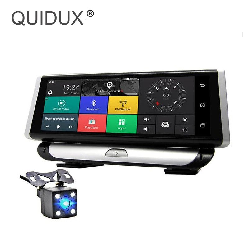 QUIDUX dvr камера автомобиля 4G ADAS P 1080 gps навигации 8 0 &quotips регистраторы Android 5 1