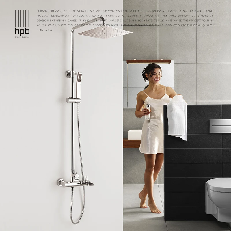

hot and cold mixer water new copper waterfall type shower faucet tap set