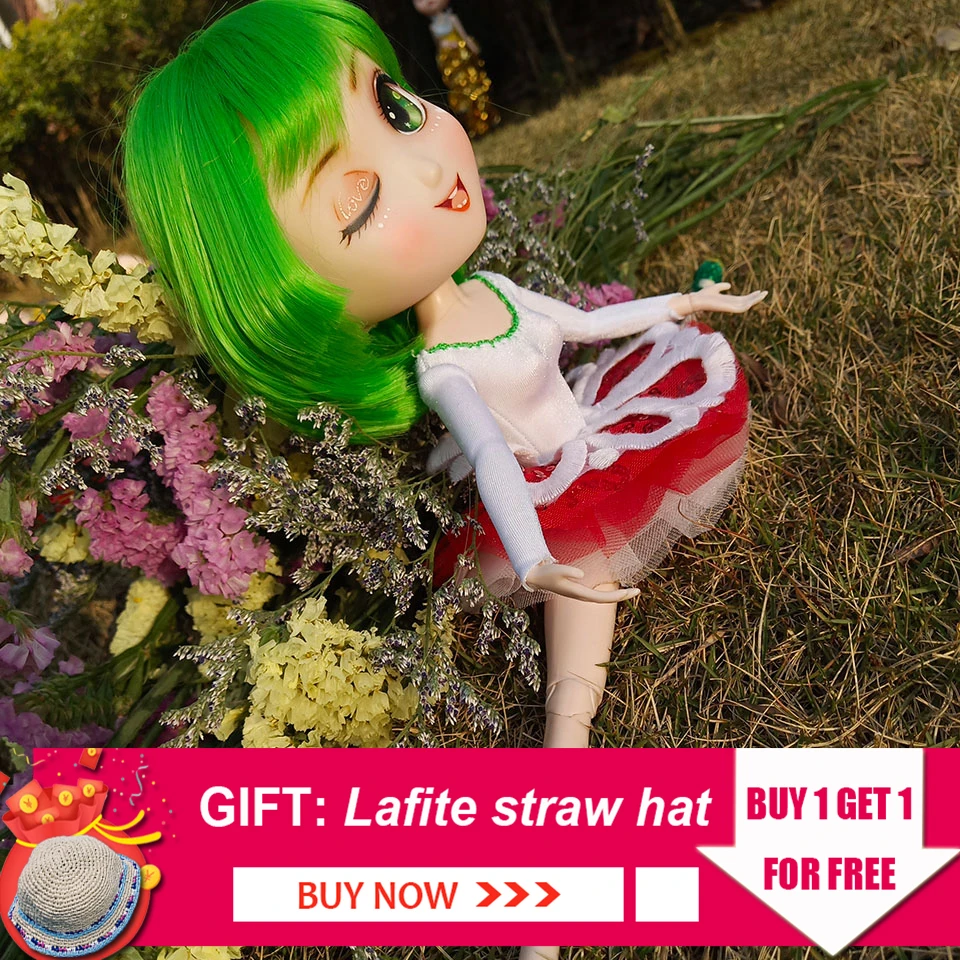 

New Arrival Sweetpea Doll Bjd 1/6 Doll Combination 26 cm Ball Joint Body Makeup Ballet Dress Shoes Wig Outgoing Package Sets Toy