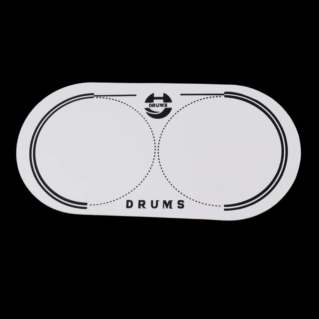 Musically Double Bass Drum Patch PETG Percussion Instrument Part for Drum Set Kit Parts 12.8x6.5cm Black/White