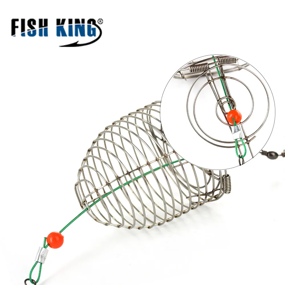 Fish King 1 шт. Размер: 30 г кормушка для ловли карпа рыболовная клетка для приманки с бочкой поворотный свинцовый грузило с крючками для ловли карпа рыболовные снасти