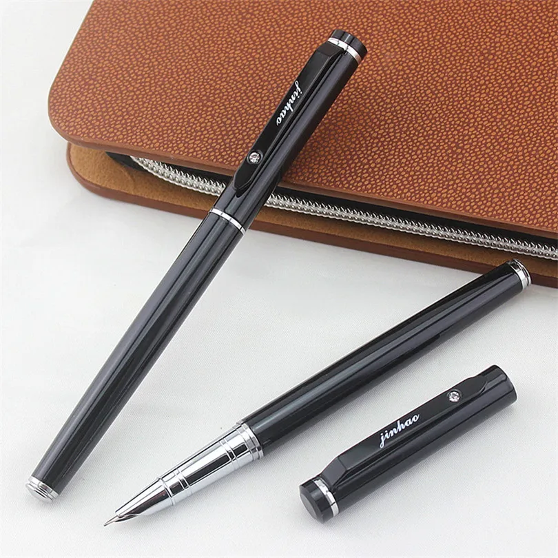 2018 de Alta Qualidade Profissional Escrita jinhao Fountain Pen Nib Médio de diamante Preto