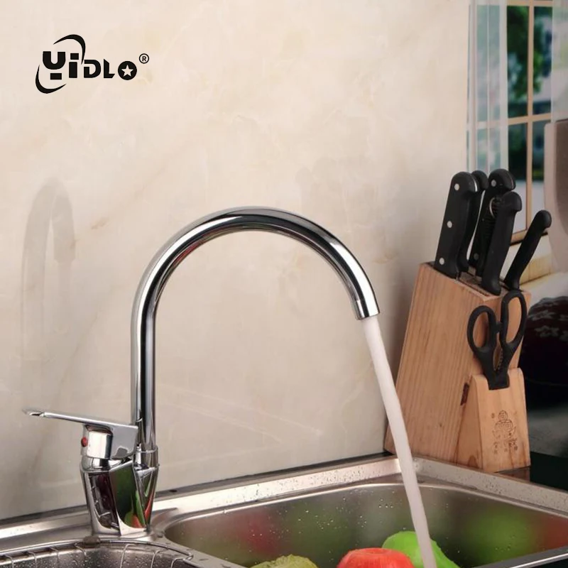 Curved Pipe Kitchen Vessel Sink Faucet Silvery Brass Faucets 360 Degree Swivel Spout Tube Water Tap Hot And Cold Mixer Taps C1-2 Curved Pipe Kitchen Vessel Sink Faucet Silvery Brass Faucets 360 Degree Swivel Spout Tube Water Tap Hot And Cold Mixer Taps C1-2