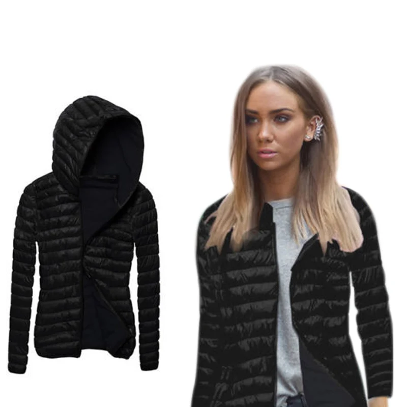Hot Fashion Winter Women Coat Long Sleeves Solid Color Zipped Outwear Keep Warm Ladies Girls Casual Jacket MSK66
