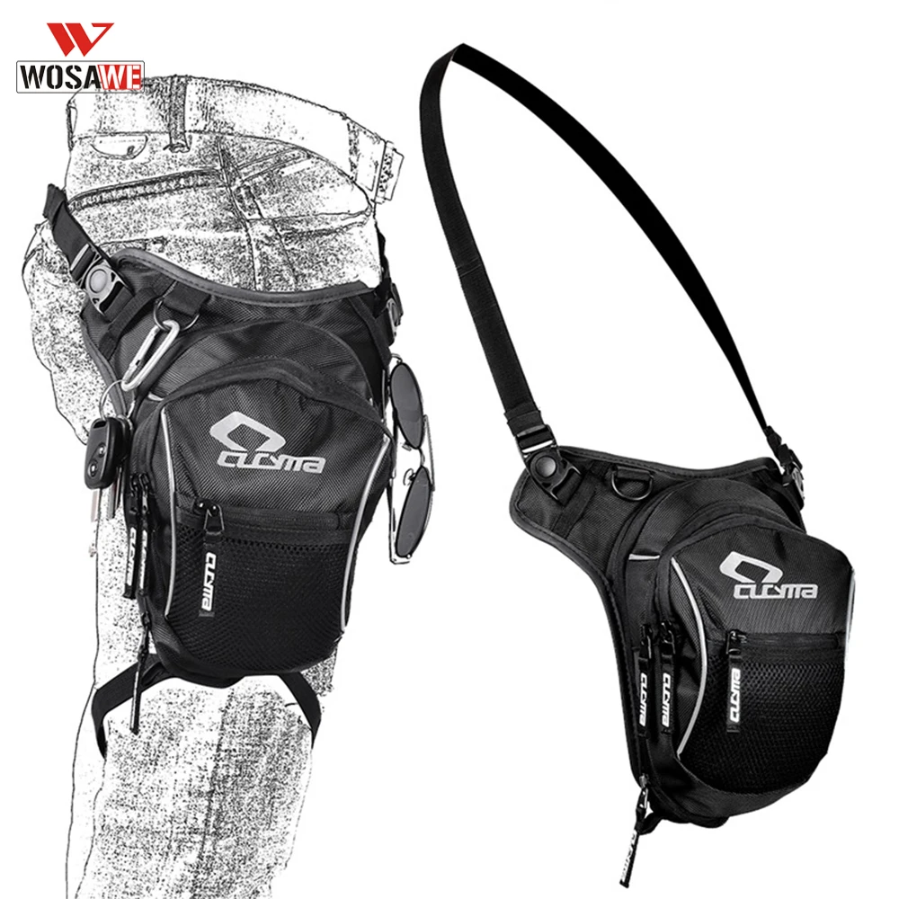 

WOSAWE Motorcycle Leg Bags Waterproof Drop Leg Cycling Fanny Pack Waist Moto Bag for Outdoor Camping Fishing Climbing Travel