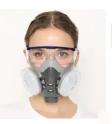 Пыли труда химический респиратор + противотуманные защитные очки маска Защитная дыхание фильтр Cutton промышленных взрослых PM2.5 картина