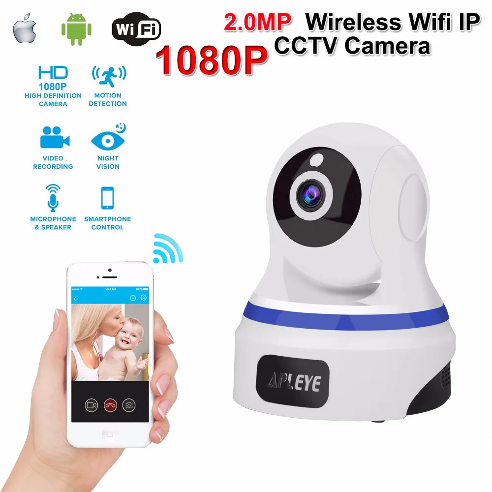

APLEYE Wireless IP Camera 1080P 2.0MP PTZ Wi-Fi P2P Security CCTV Surveillance Camera Infrared Night Version WIFI Camera