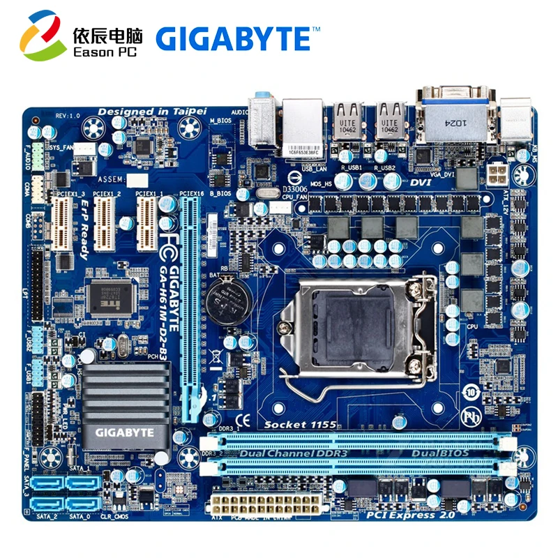 

GIGABYTE GA-H61M-D2-B3(rev.1.0) LGA1155 DDR3 i3i5 USB2.0 SATA II