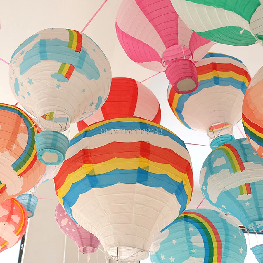 Multicolor Hot Air Balloon Paper Lantern Wishing Lanterns (6).jpg