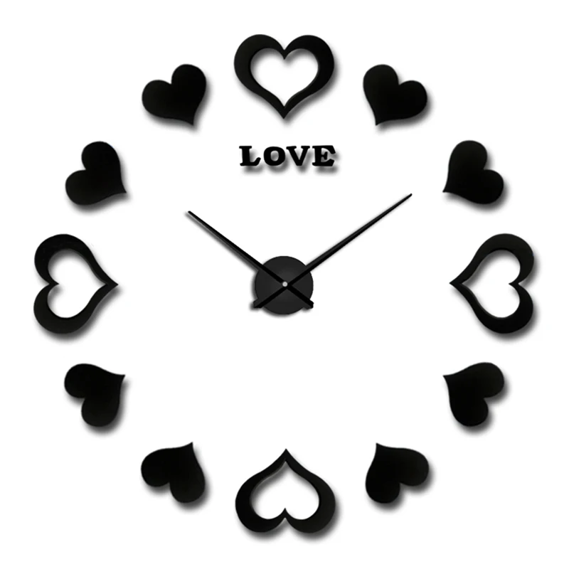 

3d Sticker Wall Clock Decorative Mute Wall Clocks Design Decoration Home New Large Wall Clock Wedding Gift Free Shipping