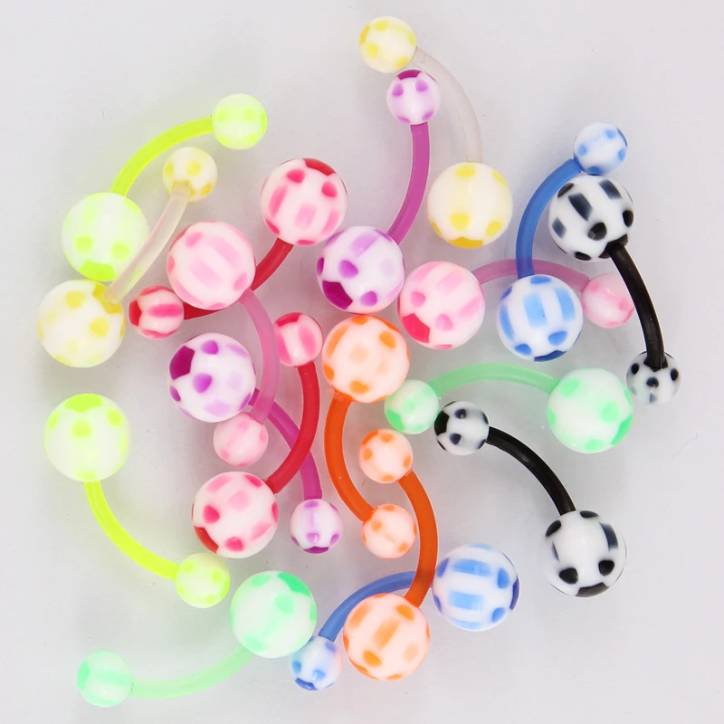 Couleur Melangee 10 Pieces Livraison Gratuite Petite Boule Sauvage Piercing Bijoux Nombril Anneau Vente Au Detail 14g Uv Sans Nickel Nombril Anneaux Aliexpress