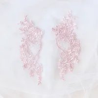 2 Pieces White Red Blue Lace Applique Flower Sequin Lace Fabric Decoration For Garment Accessories Sew On Cloth Costume Craft 6