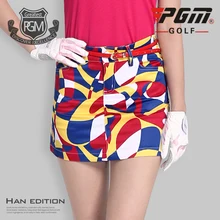 Pgm Женская дышащая одежда для гольфа, не светильник, юбка для гольфа, женское короткое платье с принтом и пуговицами для похудения AA60475